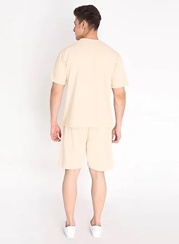 Image of ELLITI Cotton Blend Casual Round Neck Printed T-Shirt and Shorts Set, Men's Pyjama Co-Ord Set, Sleepwear & Loungewear, Summer Night Wear, Night Suit, Night Dress,Beach Weaver Suit For Men.