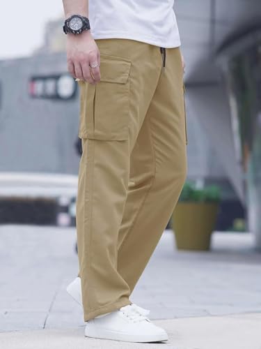 Image of DEEMOON Men's Cargo Pants Outdoor Hiking Multi-Pocket Utility Long Trousers | Men's Cargo