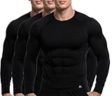 MagnaMan Men's Compression Shirts 3 - Pack: Moisture - Wicking Athletic Baselayer Tops for Men with Quick - Dry Technology, Ideal for Gym, Workout & Running