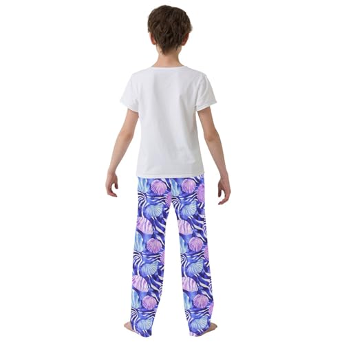 Pajama Pants Blue Purple Seashells PJ Bottoms Sleepwear Lounge Sleep Pant with Pockets3