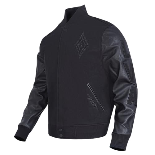 Image of Pro Standard Mens WNBA Classic Triple Black Varsity Jacket