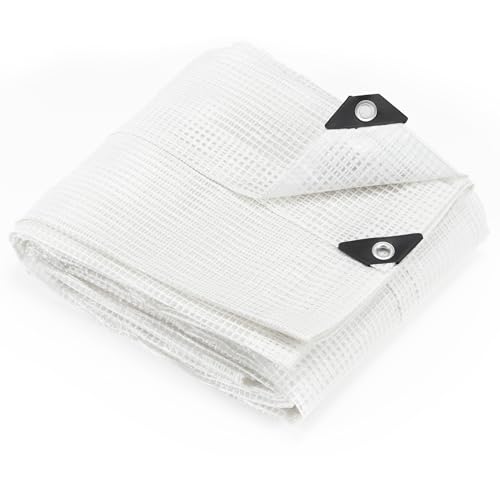 Bâche 4x4m 100G Blanc Transparent Renforcée Imperméable Résistante aux UV Bâche de protection en tissu avec œillets en polyéthylène pour jardin,...