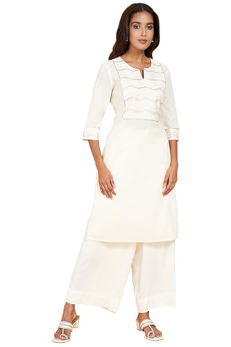 Image of Rangmanch by Pantaloons Women's Cotton Solid Regular Kurtas