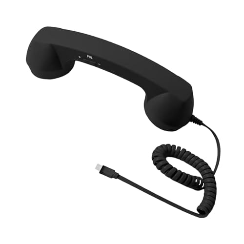Image of Retro Phone Handset Phone Receiver for Mobile Phone Meetings All Smartphones Black Consumer Electronics| Home Telephones & Accessories| Corded Telephones