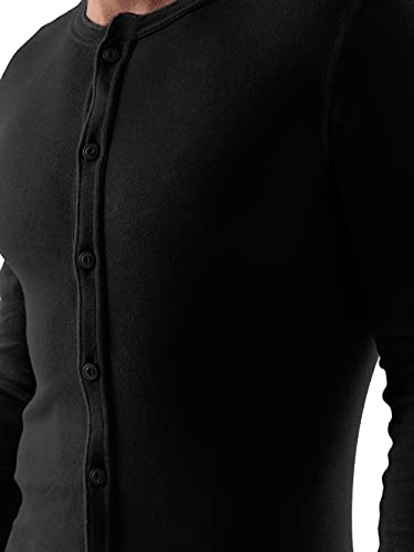 Wrangler Roupa térmica premium masculina, Preto, M