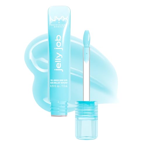 NYX Professional Makeup Jelly Job, Lucidalabbra, Finish Ultra Brillante, Applicatore a Spatola, Formula Vegana, Infuso con Peptidi, Shade: Jelly Frost, 8 ml