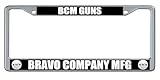 Bravo Company Manufacturing BCM Gun Rifle Brand Logo License Plate Frame (2 Pack), Chrome Car Tag Holder
