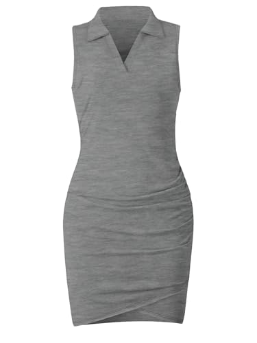 Image of AUXDIO Women Summer Bodycon Dresses Casual Tank Sleeveless Ruched Wrap 2026 Party Club Mini Dress