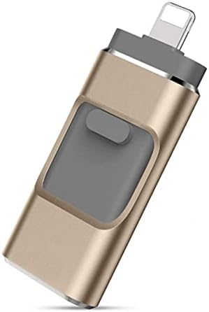YOOPE USB Flash Drive, USB3.0 Memory Stick External Storage Thumb Drive for i-Phone i-Pad 128GB Photo Stick Flash Drive Suitable for Any Model PC/Pad/Android Phones (Gold)