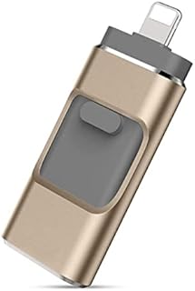 YOOPE USB Flash Drive, USB3.0 Memory Stick External Storage Thumb Drive for i-Phone i-Pad 128GB Photo Stick Flash Drive Suitable for Any Model PC/Pad/Android Phones (Gold)