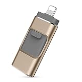 YOOPE USB-Flash-Laufwerk, USB-3.0-Speicherstick, externer Speicher, Daumenlaufwerk für i-Phone i-Pad 128 GB Foto-Stick, geeignet für jedes Modell, PC/Pad/Android-Handys (Gold)