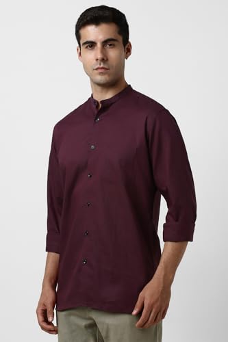 Image of Van Heusen Men Cotton Solid Regular Fit Shirt