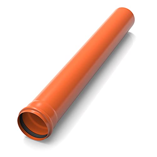 AUPROTEC KG Rohr Kanalrohr Schachtrohr bis 2 Meter KGEM Abwasserrohr Ø DN125 Länge 2000 mm, 2 Stück