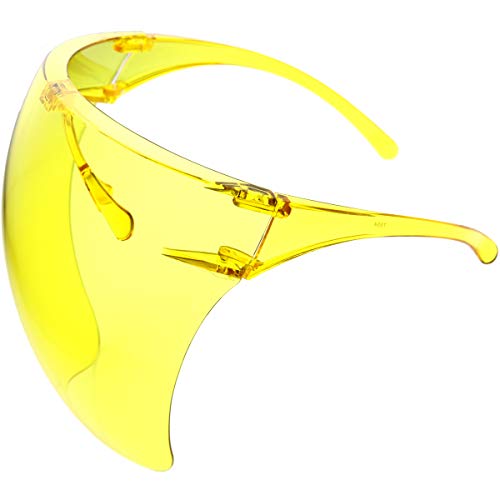 Image of zeroUV - Protective Face Shield Full Cover Visor Glasses /Sunglasses (Anti-Fog /Blue Light Filter) (Yellow)