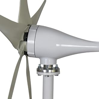 qorkhogr 1200W Wind Turbines Generator,12V Wind Turbines Kit,Winds Power Generator with 5 Blades for Home Farm RVs Boats 2.5m/s Start Winds Speed White