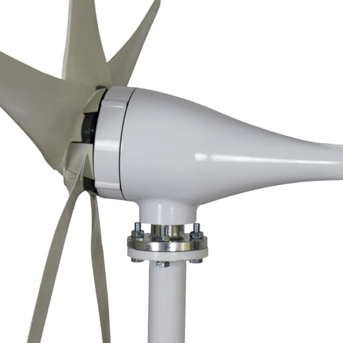 qorkhogr 1200W Wind Turbines Generator,12V Wind Turbines Kit,Winds Power Generator with 5 Blades for Home Farm RVs Boats 2.5m/s Start Winds Speed White