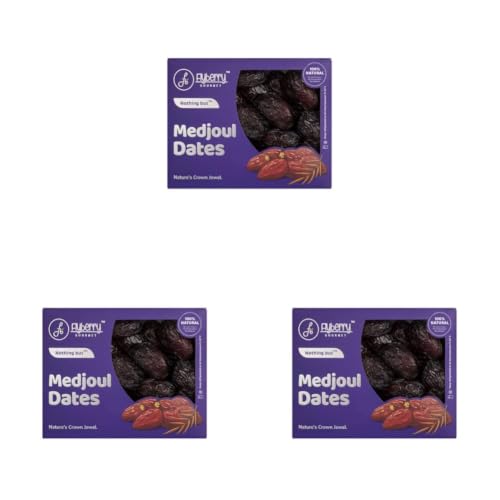 Image of Flyberry Gourmet Large Medjoul (Medjool) Dates | Rich Source of Potassium & Iron | No Added Sugar or Preservatives | Low GI Energy Snack | Khajoor | Khajur | 500 g (Pack of 3)