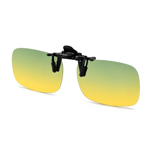Image of Clip on Anti Blue Light Filter Glasses UV Blocking Anti Eye Strain Unisex (Night Driving Yellow A)