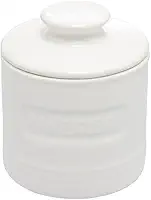 WOLFF - Manteigueira Francesa de Cerâmica com Tampa Branca Matte 8cm x 8cm x 9cm