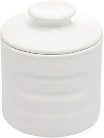 WOLFF - Manteigueira Francesa de Cerâmica com Tampa Branca Matte 8cm x 8cm x 9cm
