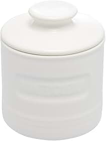 WOLFF - Manteigueira Francesa de Cerâmica com Tampa Branca Matte 8cm x 8cm x 9cm