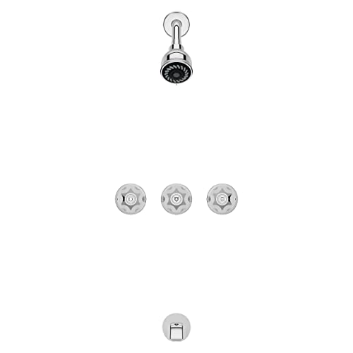 Grifo eléctrico para ducha Pfister LG011120, tipo 3 manijas, acabado cromo pulido, caudal 1,8 GPM miniatura 3