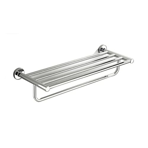 LYFHYSDSP Toalleros de Baño, Toallero de Pie, Moldura de una Pieza, Acero Inoxidable, Almacenamiento Multicapa, Adecuado for Baño/Inodoro(Silver,61.5cm/24.2in)