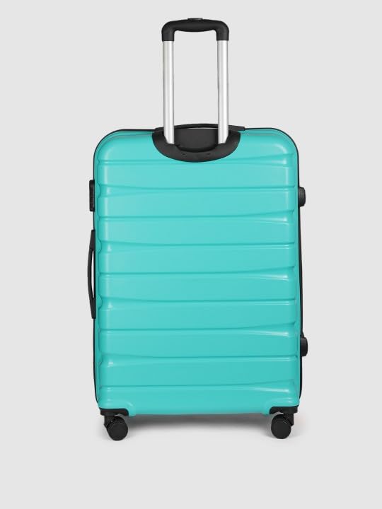 Image of Teakwood Large 8 Wheels Trolley Bag, Hard Cabin with Zipper Closure, Adjustable Push Button & Cross Side Strap, TSA Lock System 360 Degree (Large, Aqua Green)