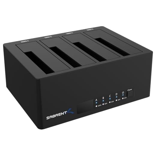 SABRENT 4-Bay USB 3.0 SATA 2.5"/3.5" SSD/HDD Docking Station (DS-U3B4)