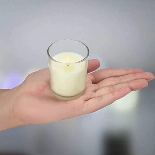 Belle Vous Unscented Clear Glass Filled Votive Candles (24 Pack) - 12 Hour Burn Time - Clear Glass Holders with Hand Poured Warm White Wax Candles - Ideal for Weddings, Spas, Aromatherapy & Home Decor