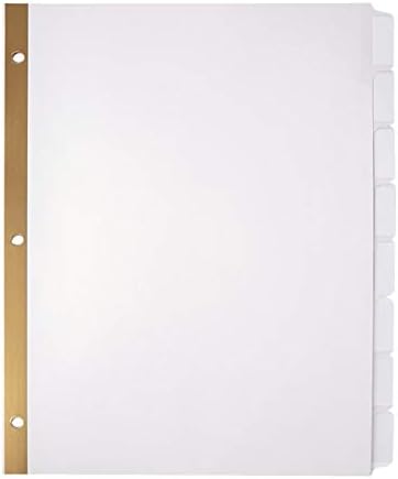 Office Depot Plain Dividers with Tabs and Labels, White, 8-Tab, Pack of 5 Sets, 11347