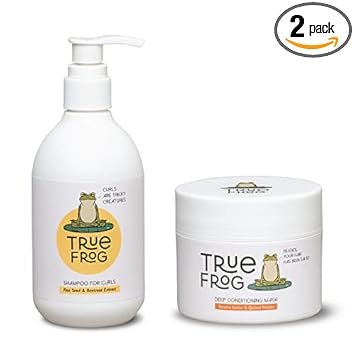 TRue FRoG Shampoo for Curls and Deep Conditioning Mask for Curly, Wavy, Dry and Frizzy Hair , Sulphate and Paraben Free, (Combo Pack of 2- 450ML)