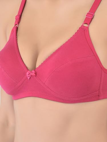 Image of Softline Women's Cotton Blend Wire-Free Non-Padded Plunge Bra Combo | Comfortable & Breathable Everyday Wear (Pack of 2)