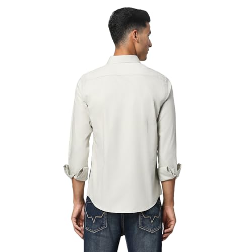 Image of Being Human White Slim Fit Regular Collar Men's Shirt Clothing
