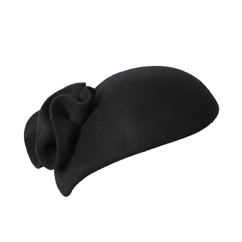 Image of Flower Womens Dress Fascinator Wool Felt Fedora French Pillbox Hat Party Wedding Teardrop Beret