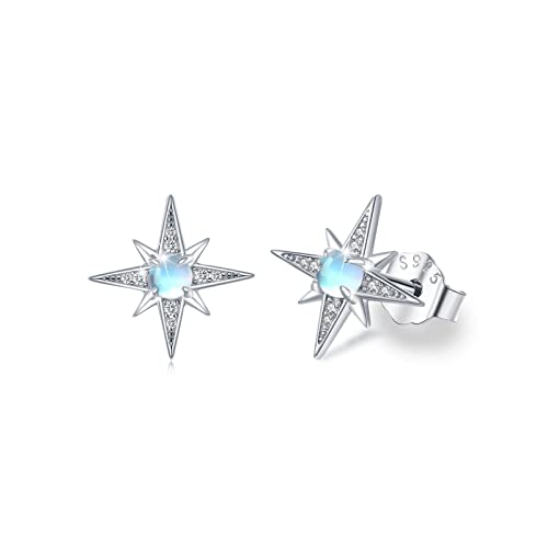 Star Earrings for Women 925 Sterling Silver North Star Stud Earrings Jewelry Gift for Women