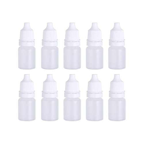 KOMUNJ 10 frascos cuentagotas, 5 ml, botellas flexibles de líquido de 5 ml, recipientes con tapa, frascos vacíos, FQM-PH-680