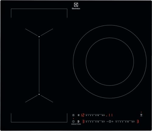 Electrolux LIV63340CK - Plaque à induction série 600 Bridge, 60 cm, 3 zones, zone 28 cm 3,7 kW, fonction pont, contrôle tactile coulissant 0-14, minuteur,...