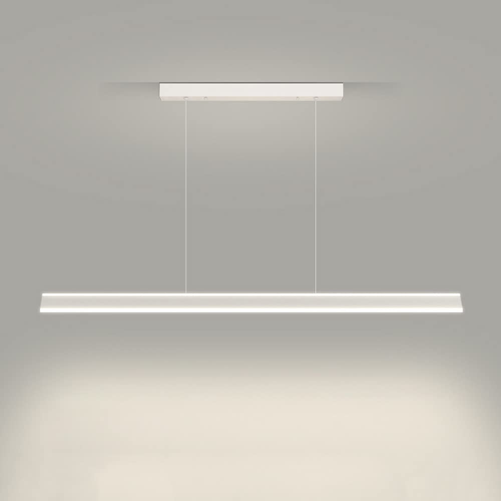 LYMSXAZOU LED Chandelier Pendant Light - Linear Black Kitchen Lighting 120cm Modern Dining Room Hanging Lamps 6000K Office Bar Fixtures Sleek Contemporary Design