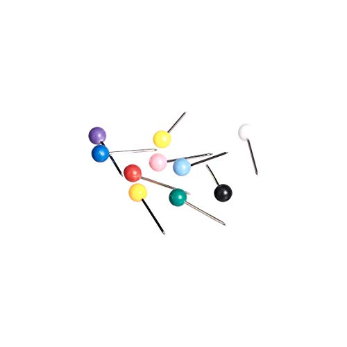 AmazonBasics 1/8-Inch Push Pins Map Tacks 10 Colors (Each Color 60 PCS) - 600-Pack