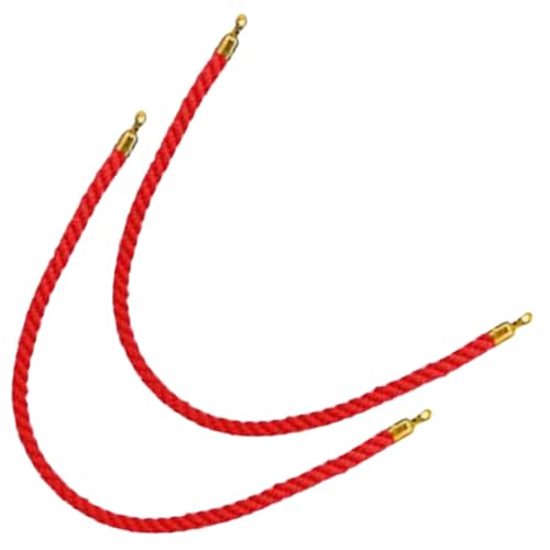Corde Barrière Velours Rouge avec Crochets Dorés pour Guidage Lot de 2