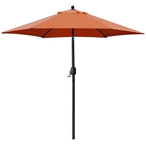 Sunnyglade 7.5' Patio Umbrella Outdoor Table Market Umbrella with Push Button Tilt/Crank, 6 Ribs (Orange) by Sunnyglade - Used condition - US$38.96