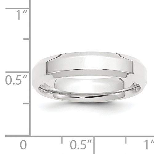 Platinum 5Mm Polished Beveled Edge Wedding Band Ring Size 11 #TOP2