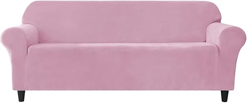Funda elástica para sofá de 3 cojines, 1 funda de terciopelo para sofá, fundas protectoras de muebles con parte inferior elástica, lavable a máquina