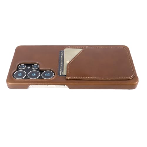Étui en cuir vintage avec fente pour carte pour Galaxy S24 noir protection clapet - 3