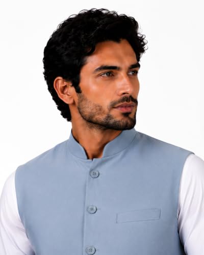 Image of Vastraa Fusion Bandi Modi Koti, Nehru Jacket for Men, Cotton Waistcoat for All Occasion: Diwali, Wedding, Ethnic, Office Party, Formal & casual Look