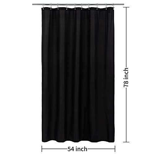 Image of ALYVIA SPRING 54x78 Stall Waterproof Fabric Shower Curtain or Liner Black