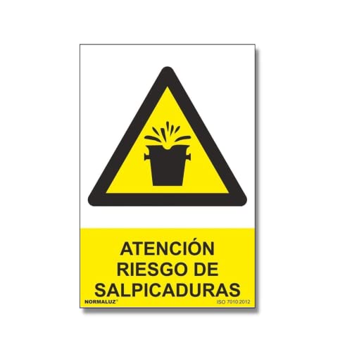 Señal Atención Riesgo De Salpicaduras Con Tintas Uv | Adhesivos De Vinilo - 100 X 150 Mm En Oferta Normaluz Rd36656 - Señal Adhesiva Atención Riesgo De Salpicaduras Adhesivo De Vinilo 10X15 Cm Con Cte, Ripci