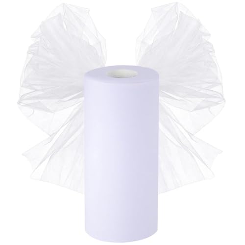 Rouleau de tulle - 30 cm x 92,5 m - Pour décoration de mariage - Vendu au mètre - Pour bricolage, artisanat, arcs, décoration de fête, blanc