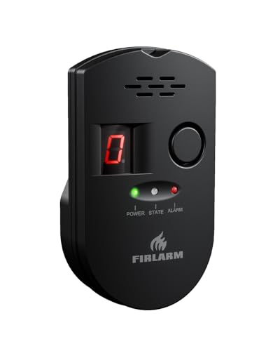 Firlarm Gasmelder, Plug-in Gaswarner mit LED Digitalanzeige und...